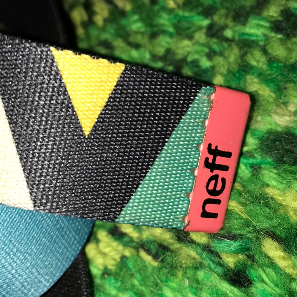 Neff Mens Multicolor Patterned Web Belt Geometric Adjustable Buckle One Size - Picture 3 of 3